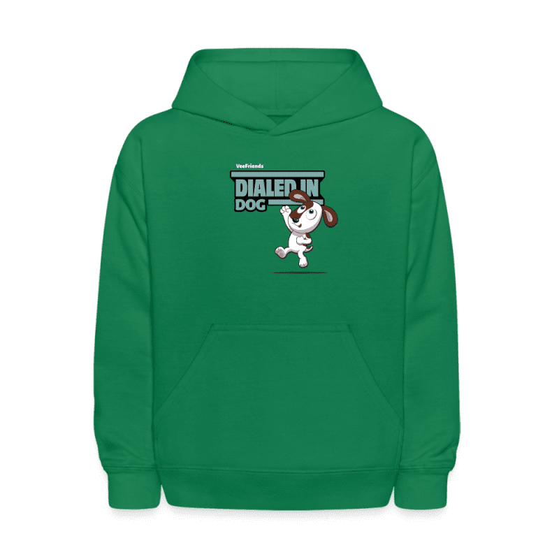 Dialed In Dog Character Comfort Kids Hoodie - kelly green