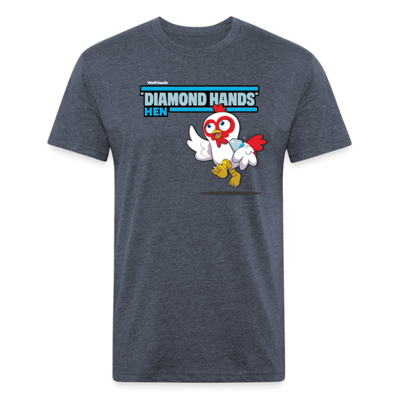 "Diamond Hands" Hen Character Comfort Adult Tee - heather navy