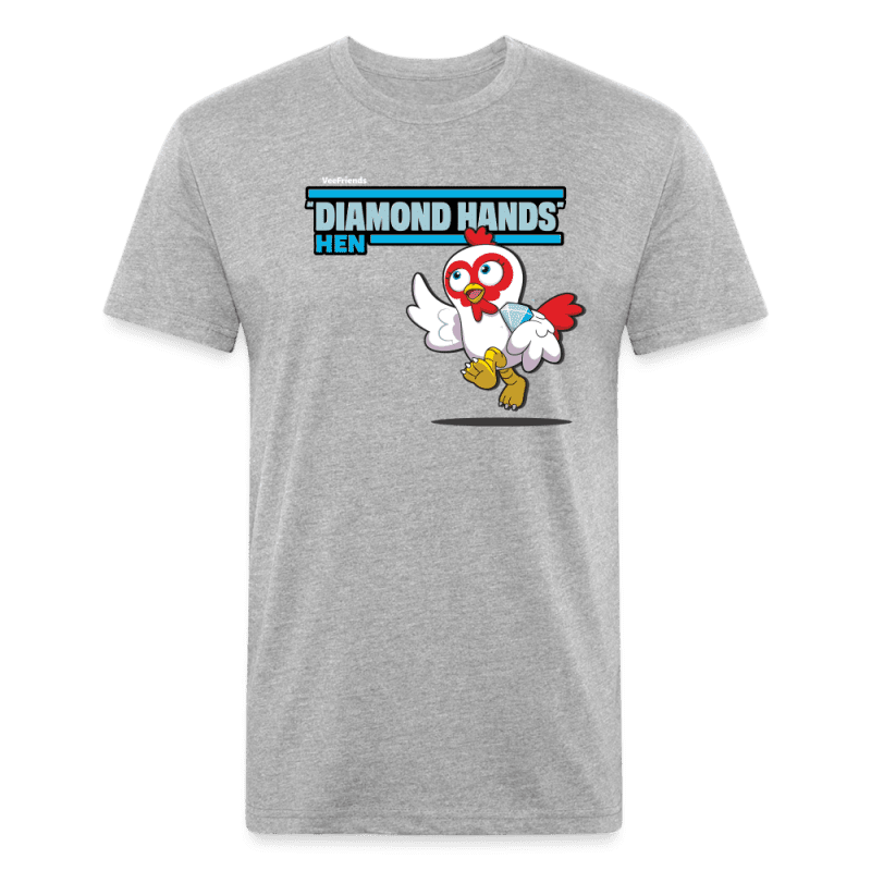 "Diamond Hands" Hen Character Comfort Adult Tee - heather gray