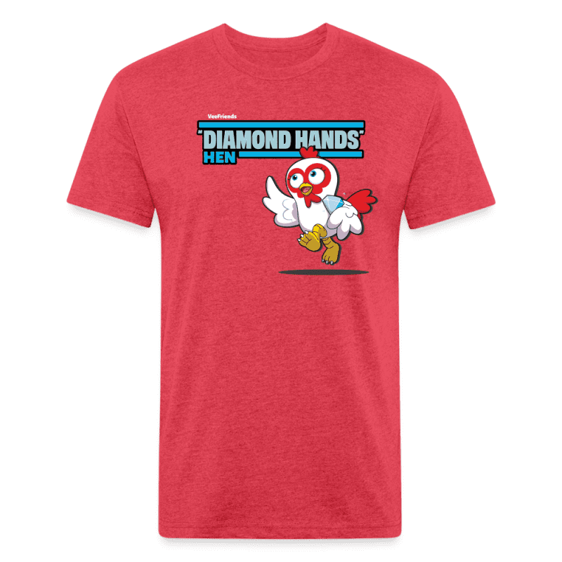 "Diamond Hands" Hen Character Comfort Adult Tee - heather red