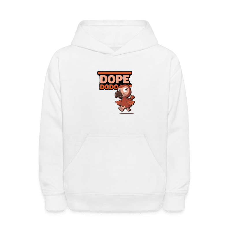 Dope Dodo Character Comfort Kids Hoodie - white