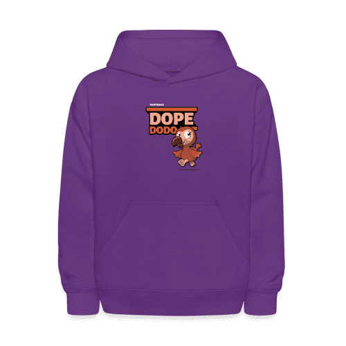 Dope Dodo Character Comfort Kids Hoodie - purple