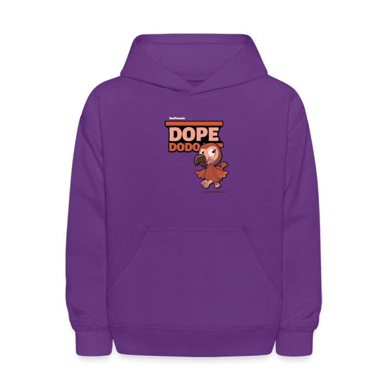 Dope Dodo Character Comfort Kids Hoodie - purple