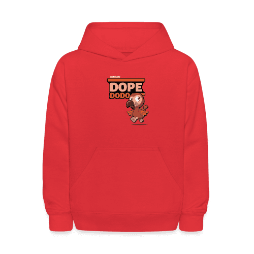 Dope Dodo Character Comfort Kids Hoodie - red