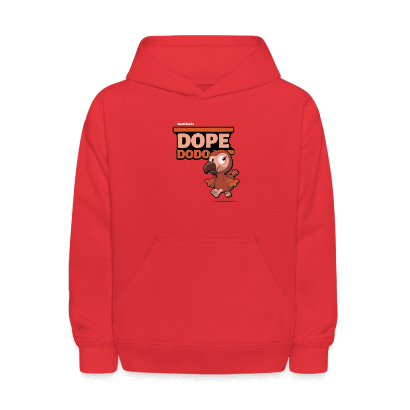 Dope Dodo Character Comfort Kids Hoodie - red