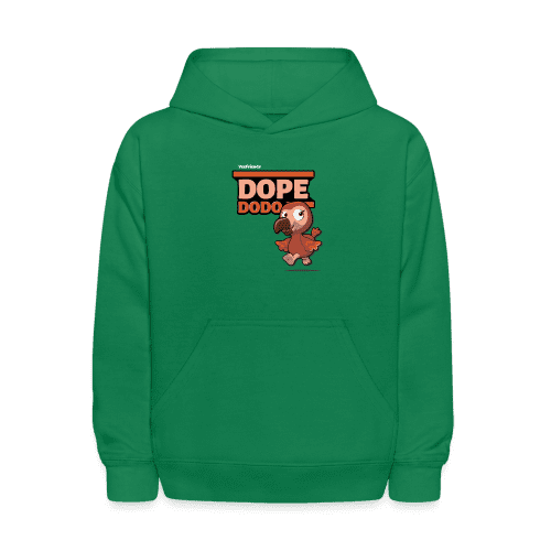 Dope Dodo Character Comfort Kids Hoodie - kelly green