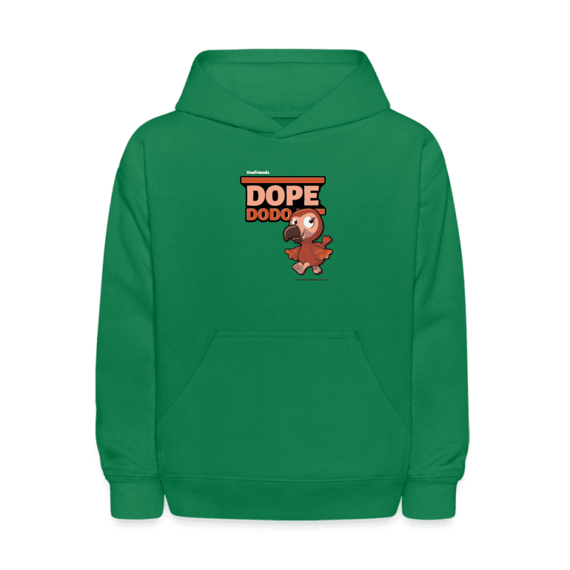 Dope Dodo Character Comfort Kids Hoodie - kelly green