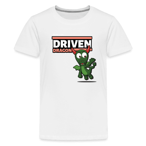 Driven Dragon Character Comfort Kids Tee - white