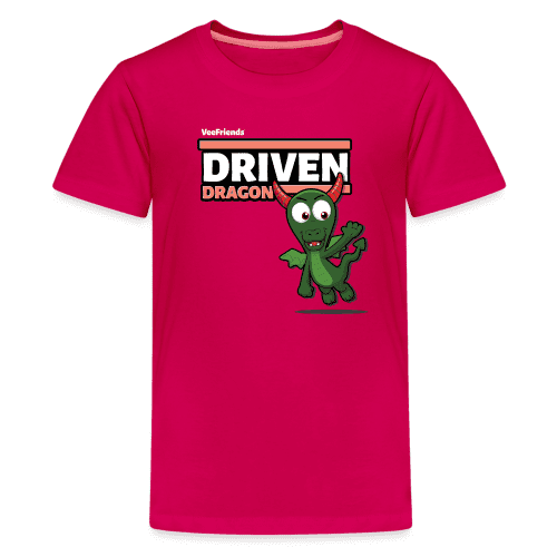 Driven Dragon Character Comfort Kids Tee - dark pink