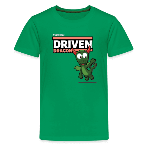 Driven Dragon Character Comfort Kids Tee - kelly green