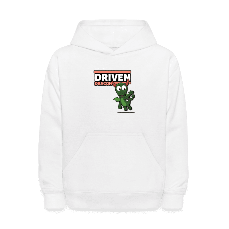 Driven Dragon Character Comfort Kids Hoodie - white