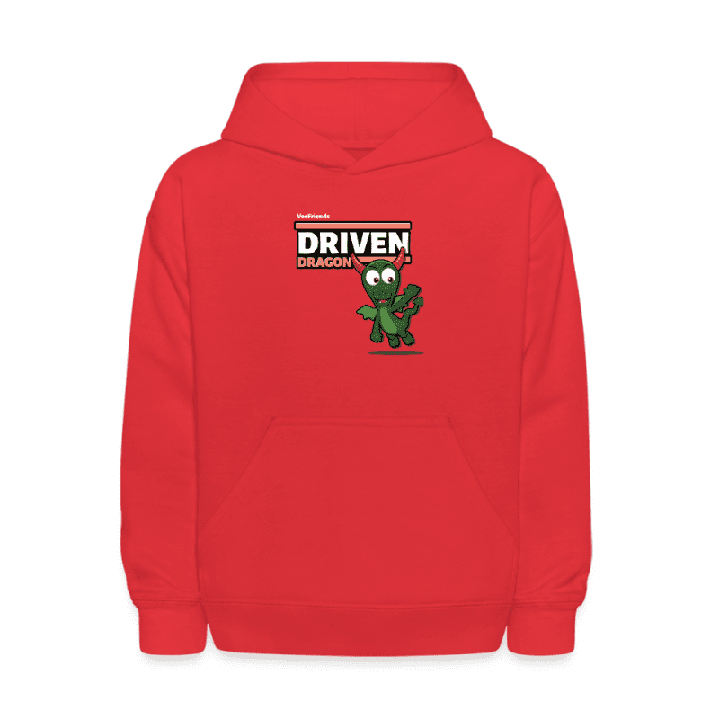 Driven Dragon Character Comfort Kids Hoodie - red