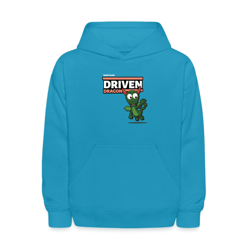 Driven Dragon Character Comfort Kids Hoodie - turquoise