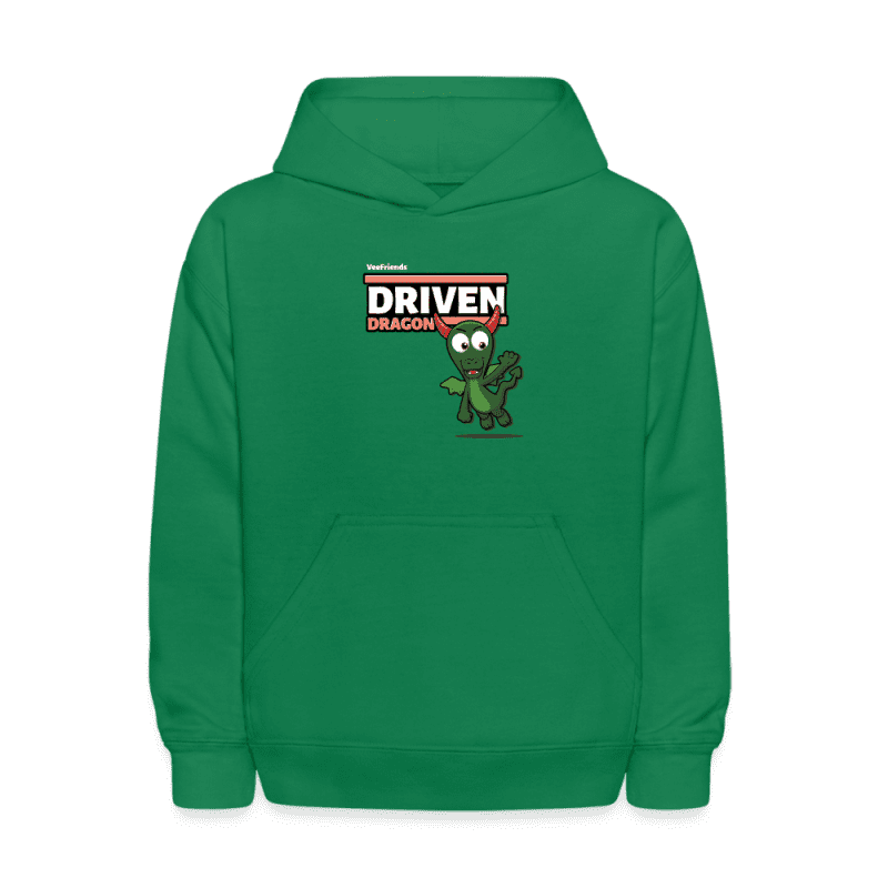 Driven Dragon Character Comfort Kids Hoodie - kelly green