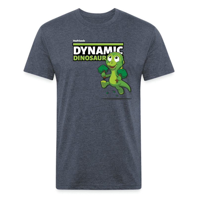 Dynamic Dinosaur Character Comfort Adult Tee - heather navy