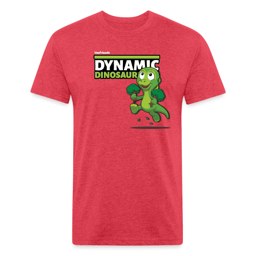 Dynamic Dinosaur Character Comfort Adult Tee - heather red