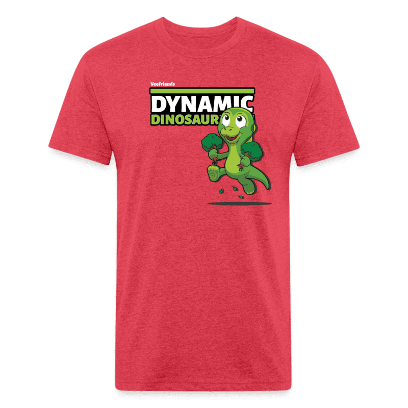 Dynamic Dinosaur Character Comfort Adult Tee - heather red