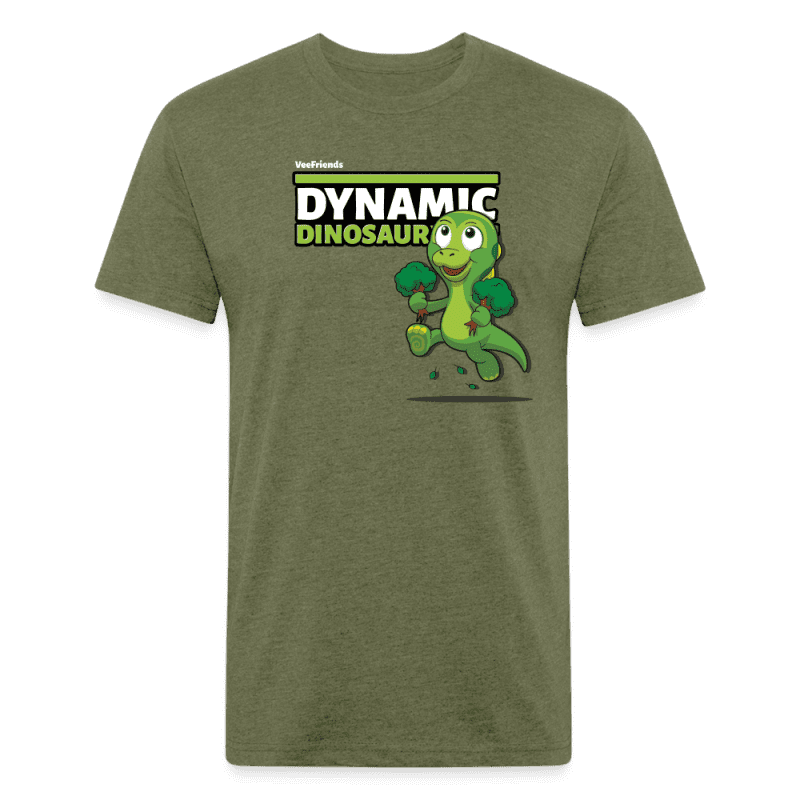 Dynamic Dinosaur Character Comfort Adult Tee - heather military green