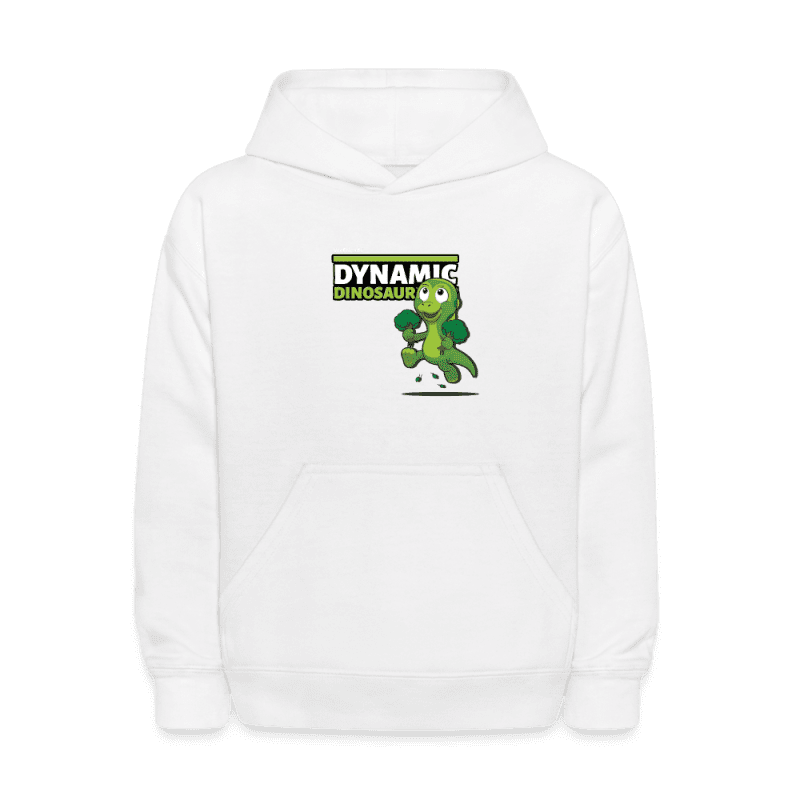 Dynamic Dinosaur Character Comfort Kids Hoodie - white