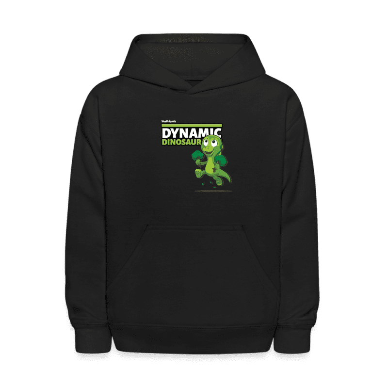 Dynamic Dinosaur Character Comfort Kids Hoodie - black