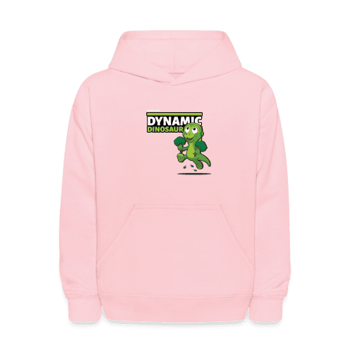 Dynamic Dinosaur Character Comfort Kids Hoodie - pink