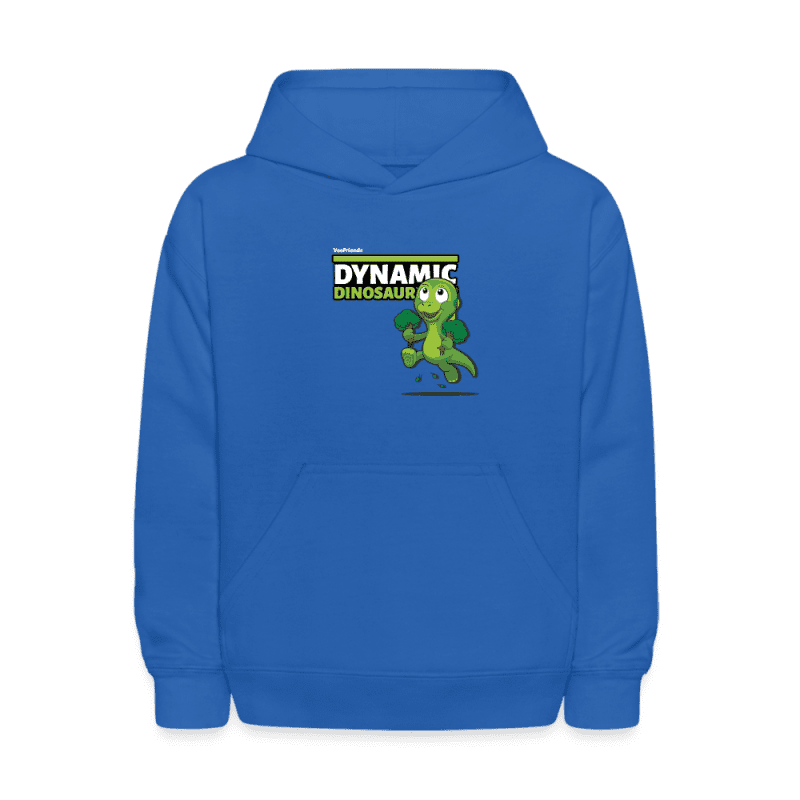 Dynamic Dinosaur Character Comfort Kids Hoodie - royal blue