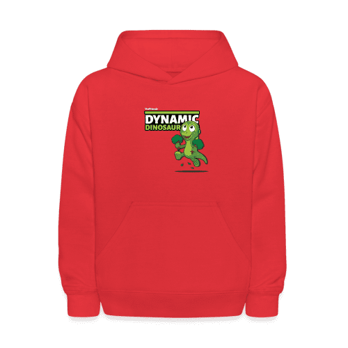 Dynamic Dinosaur Character Comfort Kids Hoodie - red