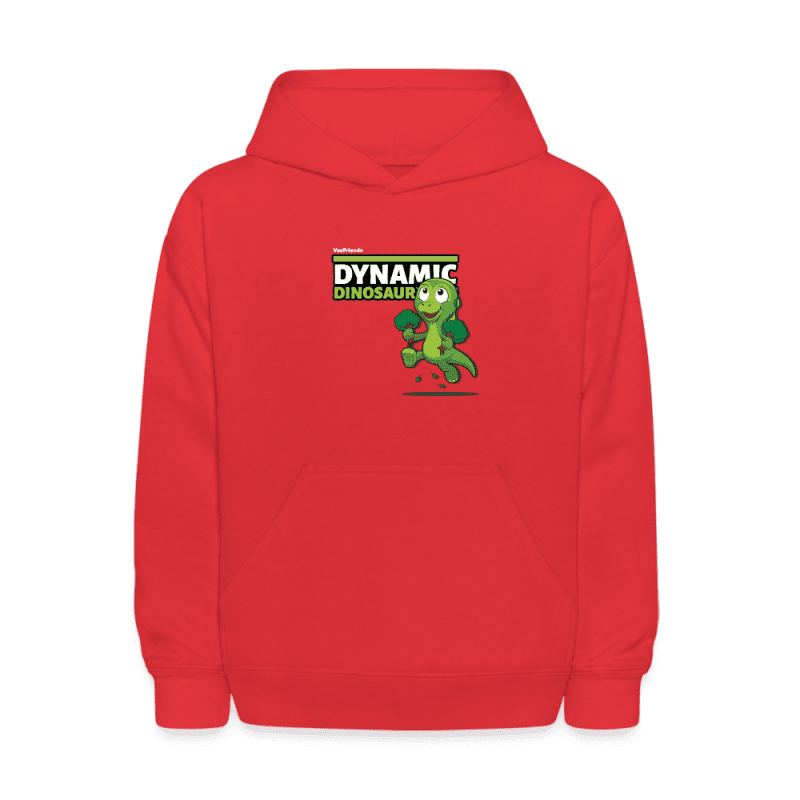 Dynamic Dinosaur Character Comfort Kids Hoodie - red