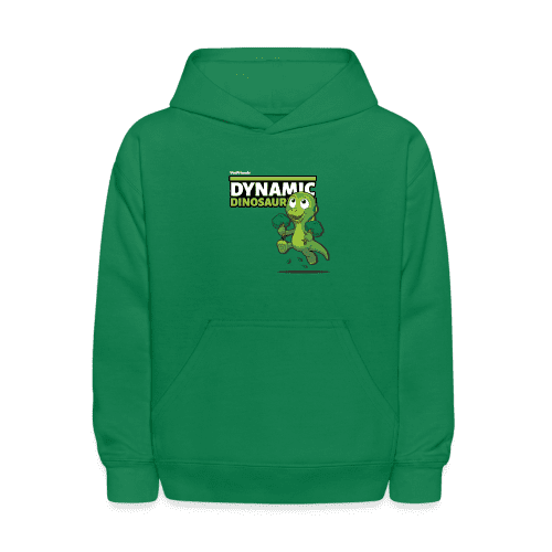 Dynamic Dinosaur Character Comfort Kids Hoodie - kelly green