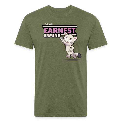 Earnest Ermine Character Comfort Adult Tee - heather military green