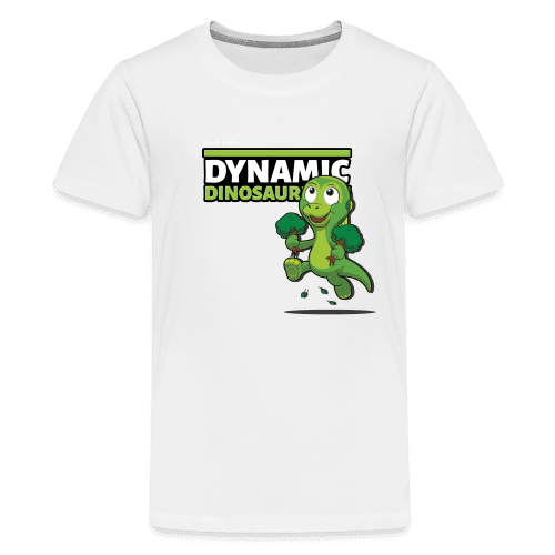 Dynamic Dinosaur Character Comfort Kids Tee - white