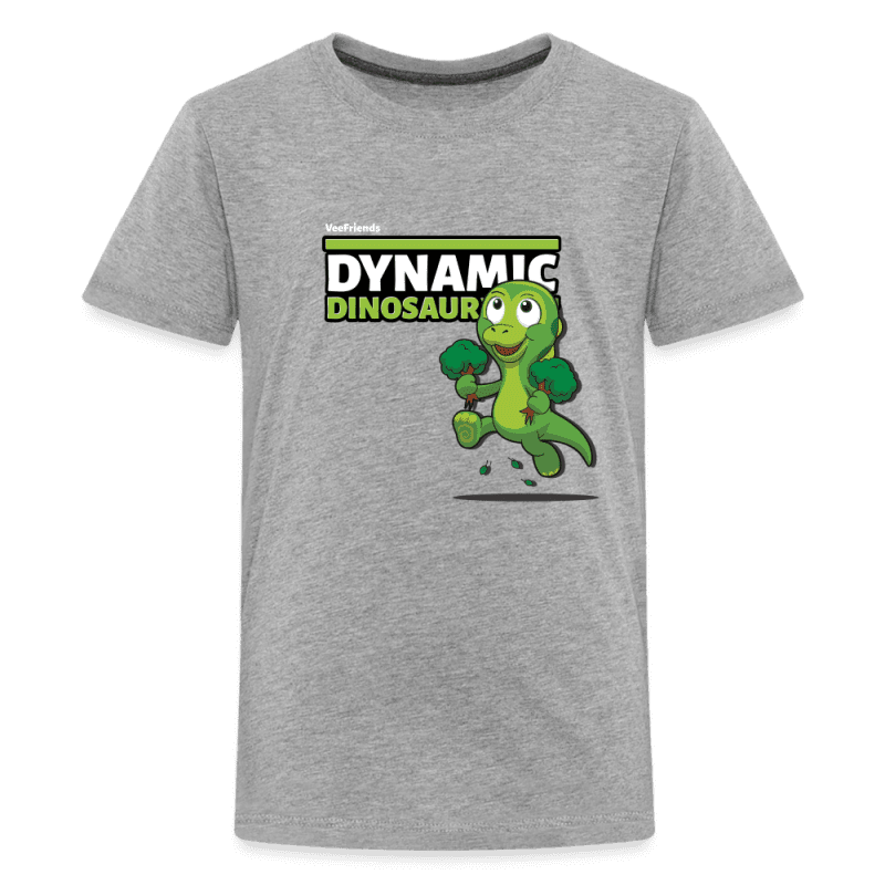 Dynamic Dinosaur Character Comfort Kids Tee - heather gray