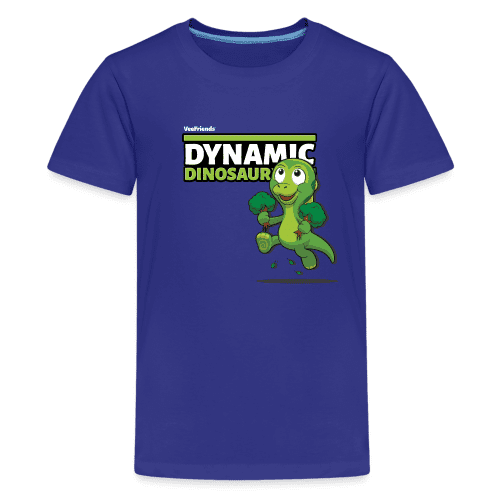 Dynamic Dinosaur Character Comfort Kids Tee - royal blue