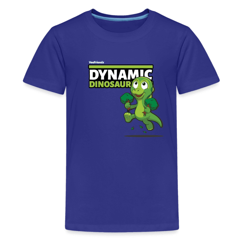 Dynamic Dinosaur Character Comfort Kids Tee - royal blue