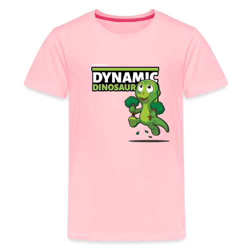 Dynamic Dinosaur Character Comfort Kids Tee - pink