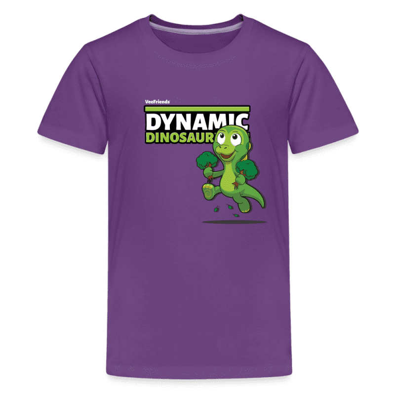 Dynamic Dinosaur Character Comfort Kids Tee - purple