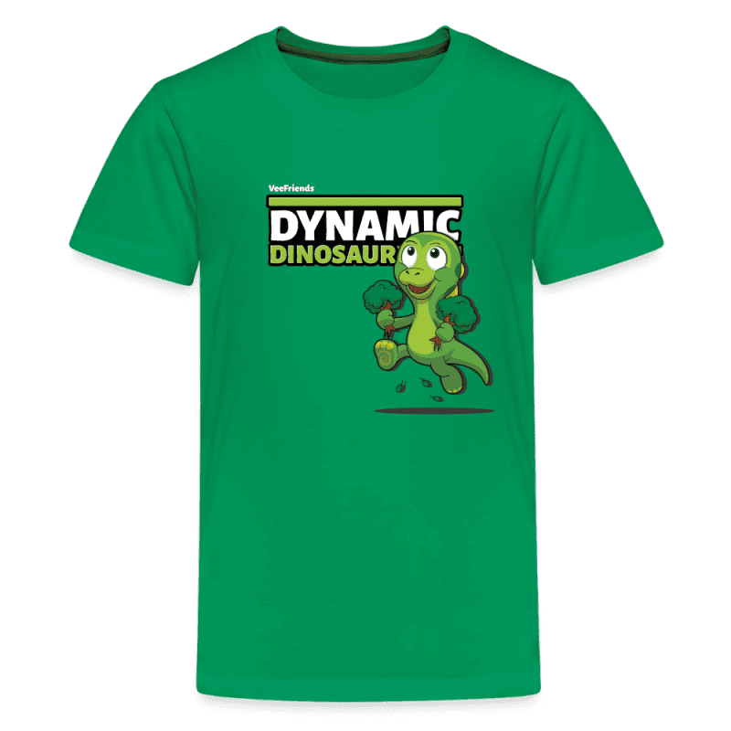 Dynamic Dinosaur Character Comfort Kids Tee - kelly green