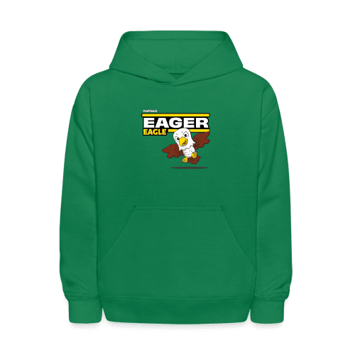 Eager Eagle Character Comfort Kids Hoodie - kelly green