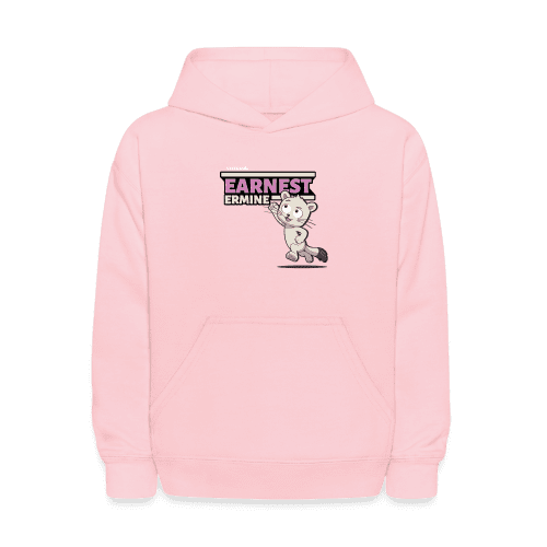 Earnest Ermine Character Comfort Kids Hoodie - pink