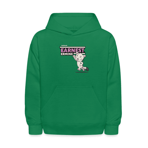 Earnest Ermine Character Comfort Kids Hoodie - kelly green