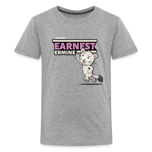 Earnest Ermine Character Comfort Kids Tee - heather gray