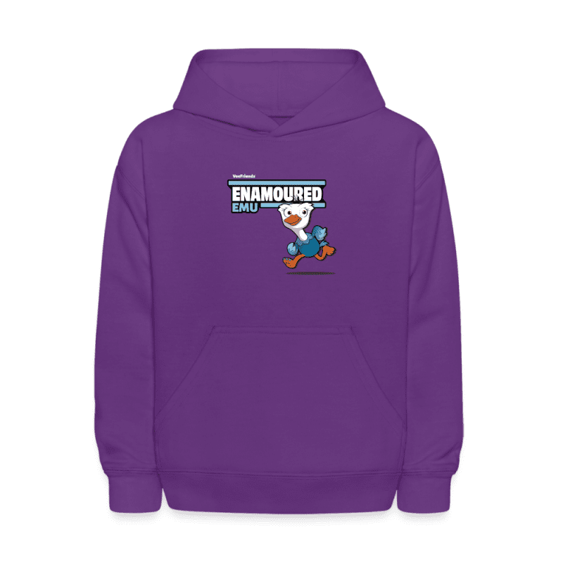 Enamoured Emu Character Comfort Kids Hoodie - purple