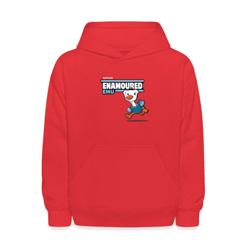 Enamoured Emu Character Comfort Kids Hoodie - red