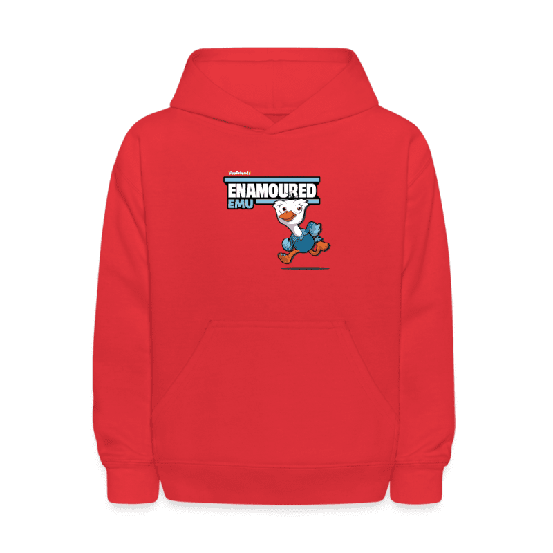 Enamoured Emu Character Comfort Kids Hoodie - red