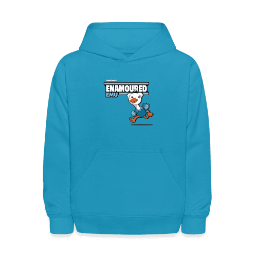 Enamoured Emu Character Comfort Kids Hoodie - turquoise