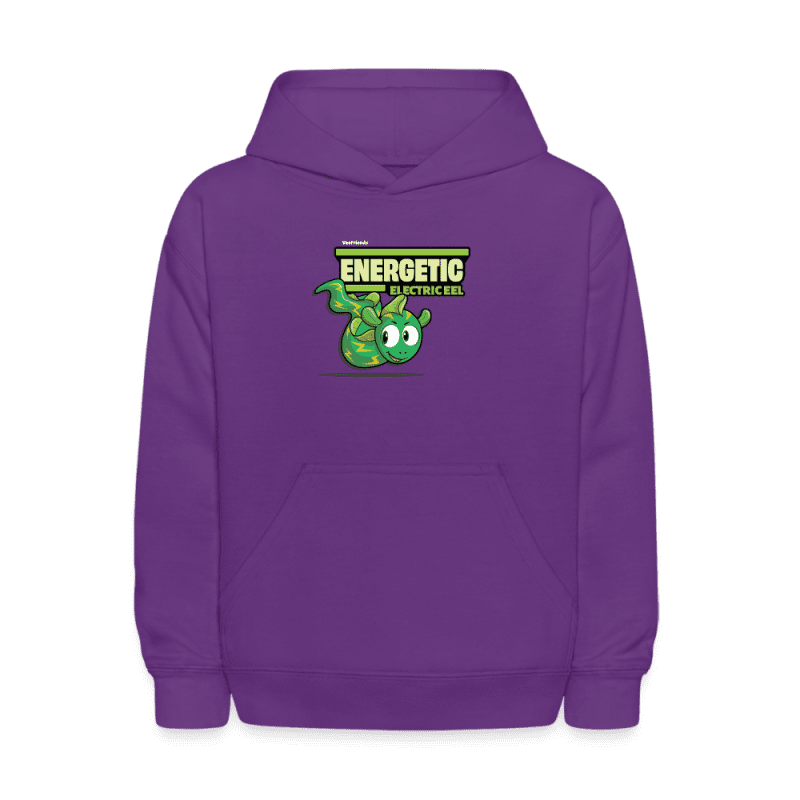 Energetic Electric Eel Character Comfort Kids Hoodie - purple