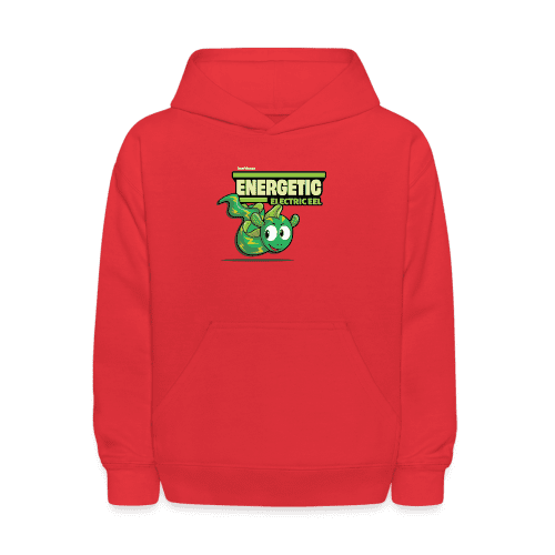 Energetic Electric Eel Character Comfort Kids Hoodie - red