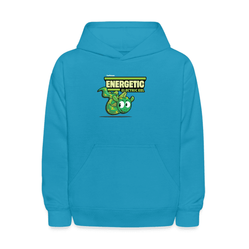 Energetic Electric Eel Character Comfort Kids Hoodie - turquoise