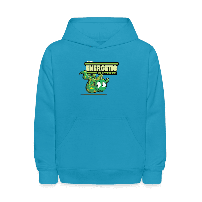 Energetic Electric Eel Character Comfort Kids Hoodie - turquoise