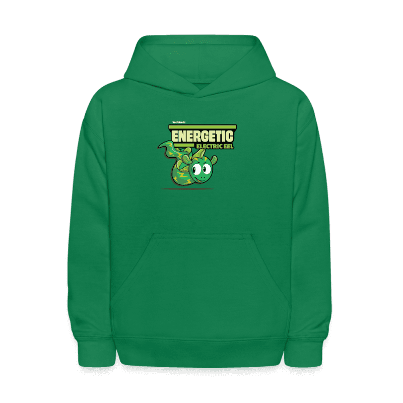 Energetic Electric Eel Character Comfort Kids Hoodie - kelly green